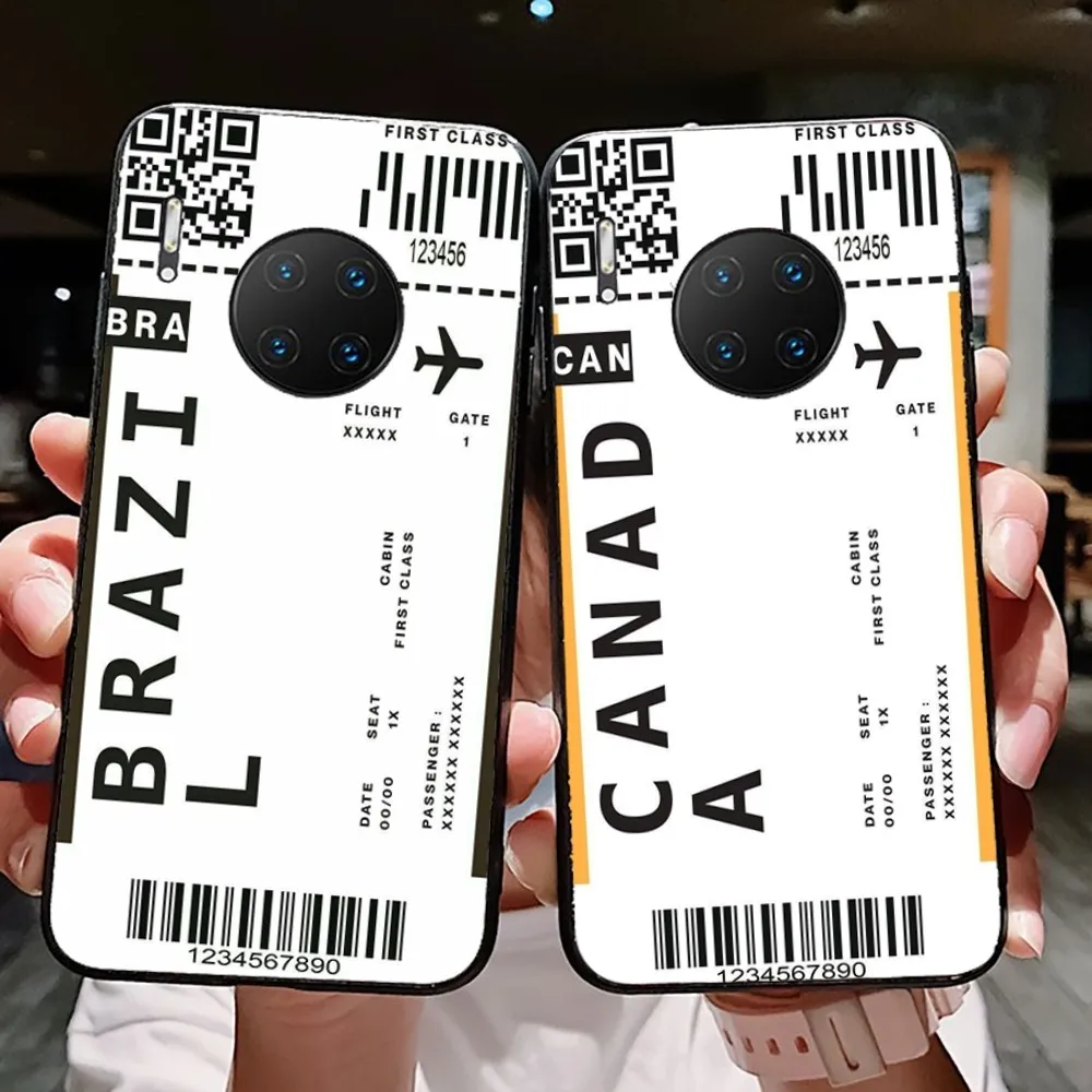 Милый чехол для телефона FIRST CLASS PLANE TICKET для Huawei Mate 10 20 30 40 50 lite pro Nova 3 3i 5 6 SE 7 pro 7SE