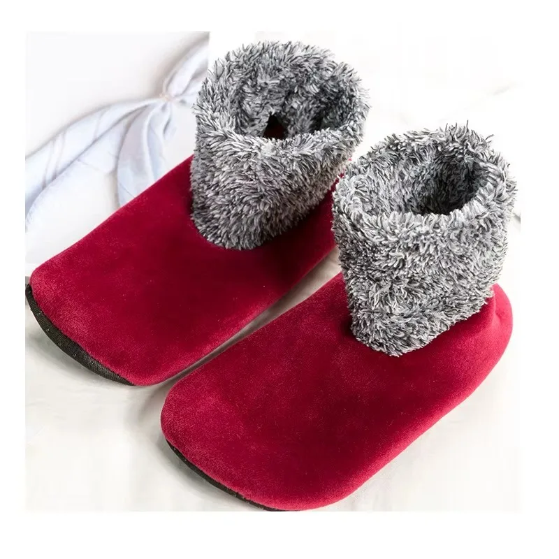 جوارب أرضية شتوية للنساء شبشب داخلي سميك ودافئ مع نعل مضاد للانزلاق وبطانة قطيفة مريحة للاستخدام المنزلي #5