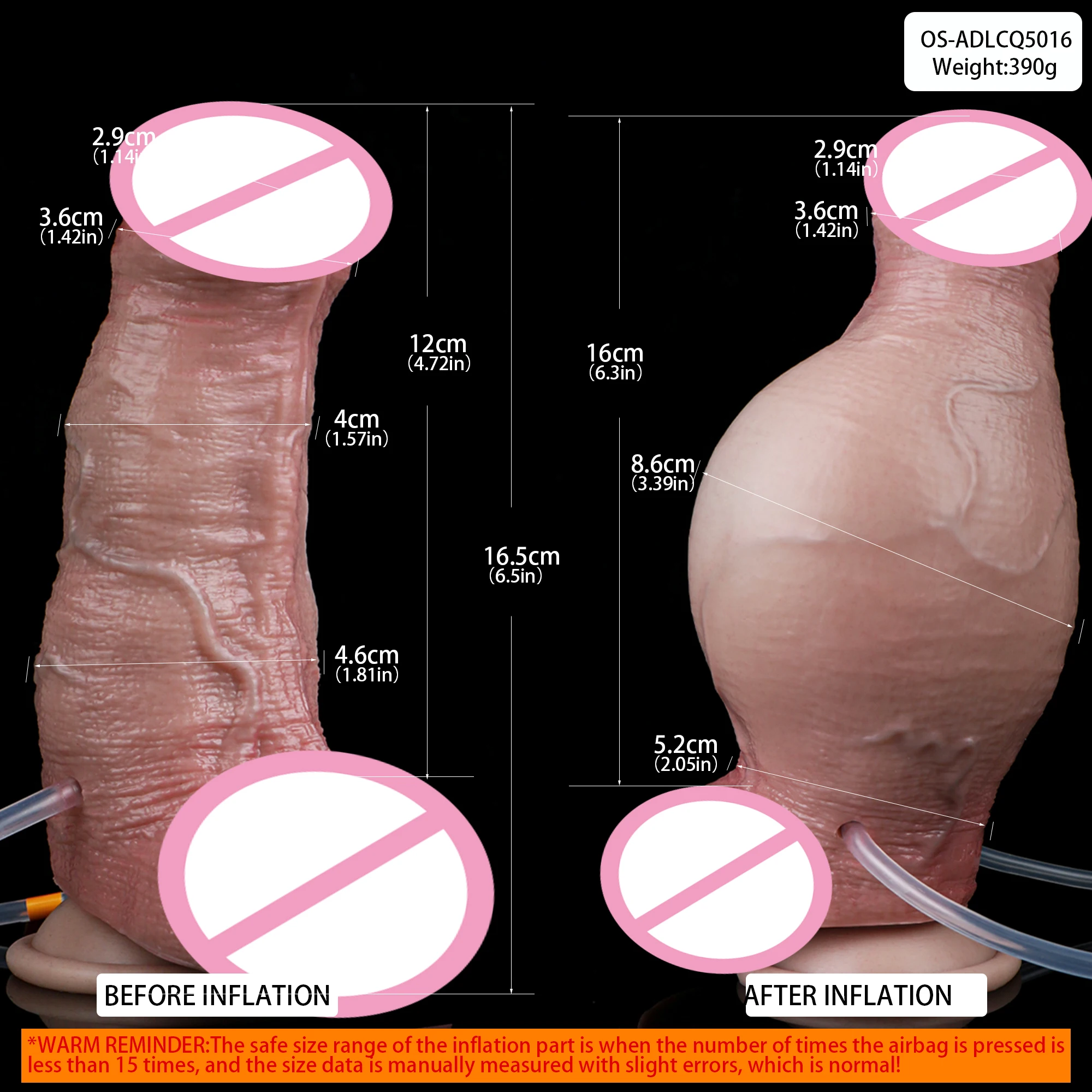 SXXY Realistischer Vorhaut-aufblasbarer Spritzdildo mit Sauger, Silikon, künstlicher weiblicher männlicher Hintern, erweiterbar, aufblasen, Sexspielzeug 18