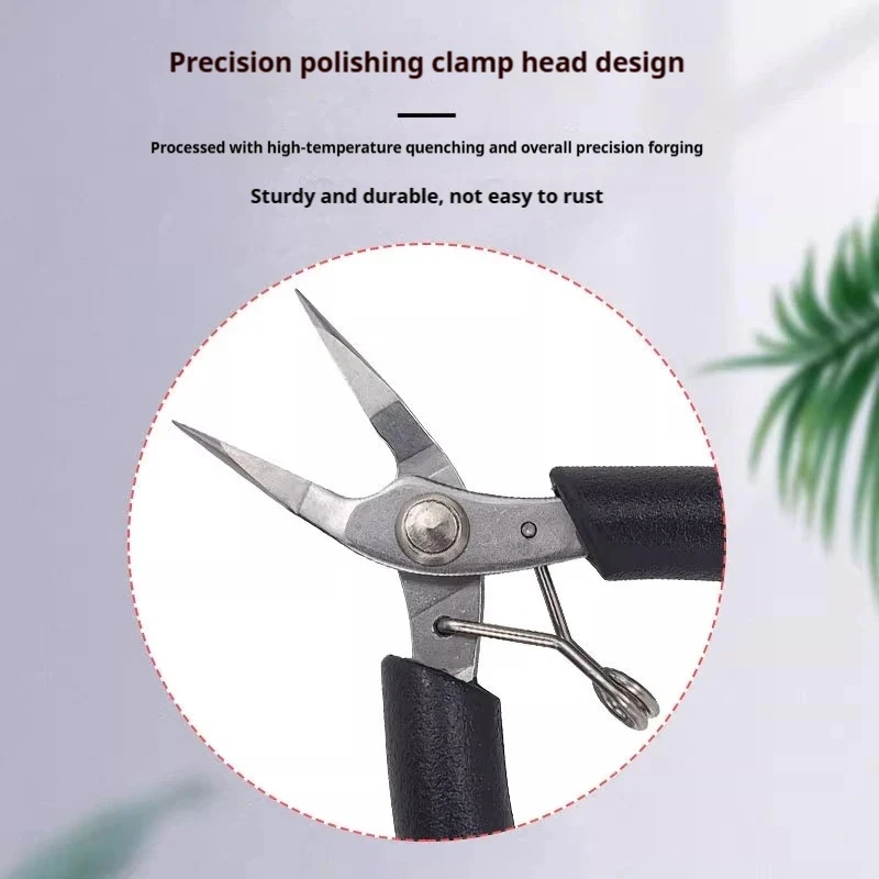Stainless steel bevel scissor pliers, small,, pointed and flat handcrafted model pliers