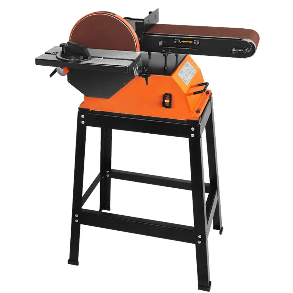 1200W Woodworking Belt Machine Polisher Abrasive Disk Polishing Machine Sander No Iron Tripod