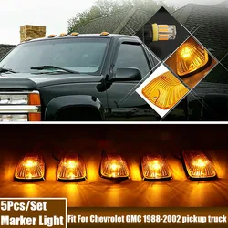 5Pcs/set LED Roof Marker Lights T10 LED Bulb Car Accessories Roof Signal Lamp Fit For Chevrolet GMC 1988-2002 Pickup Truck / SUV