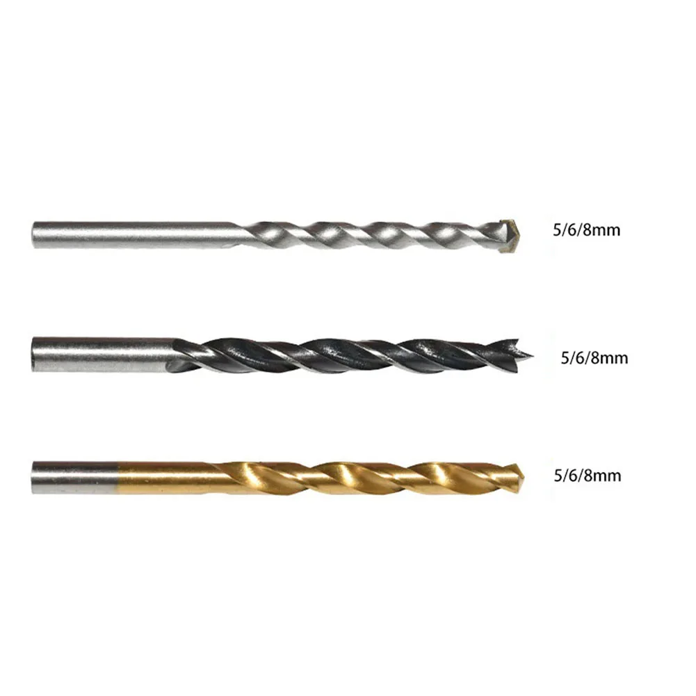 9pcs Drill Bit Set For Wood Plastic Metal Iron Concrete Construction Drill  Woodworking Hole Opener 3/4/5/6/8mm