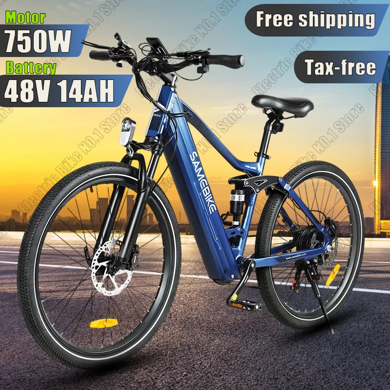 SAMEBIKE XD26-II Electric Bikes 750W 48V 14AH 26-inch Adult Ebike 7 Speed Mountain Snow Electric Bicycles Hydraulic Disc Brake