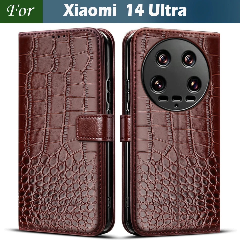 For Xiaomi 14 Ultra Case flip Leather Card Holder Shockproof Retro Wallet Cover For Xiaomi14 Ultra Etui Mi 14Ultra Phone case