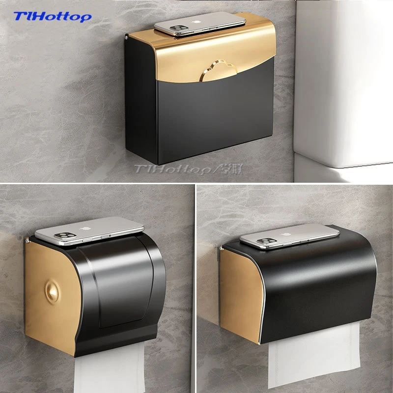 Toilet Paper Box Toilet Wall Roll Paper Box Tissue Holder Toilet Waterproof Household Straw Box