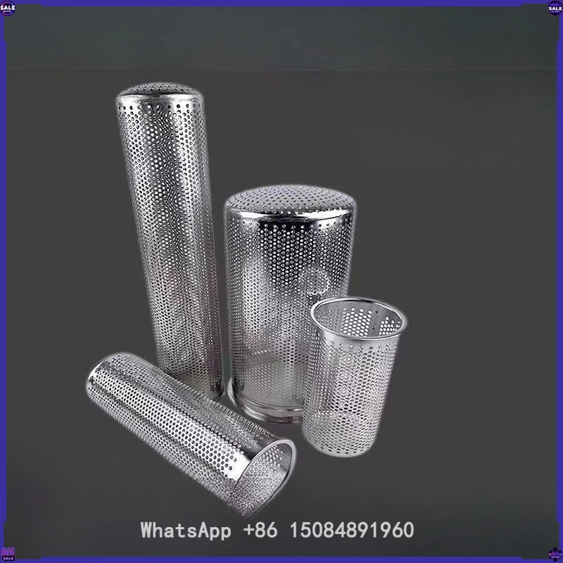 304 Stainless Steel Filter Mesh Punching Cylinder 316 Bag Filter Support Basket Size 1 2 3 4