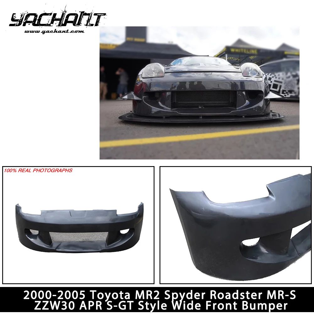 FRP Fiber Glass Front Bumper Fit For 2000-2005 Toyota MR2 Spyder Roadster MR-S ZZW30 APR S-GT Style Wide Front Bumper