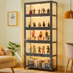 Hand-Made Display Cabinet Glass Transparent and Dustproof Showcase Lego Toy Acrylic Storage Box Bookcase Shelf