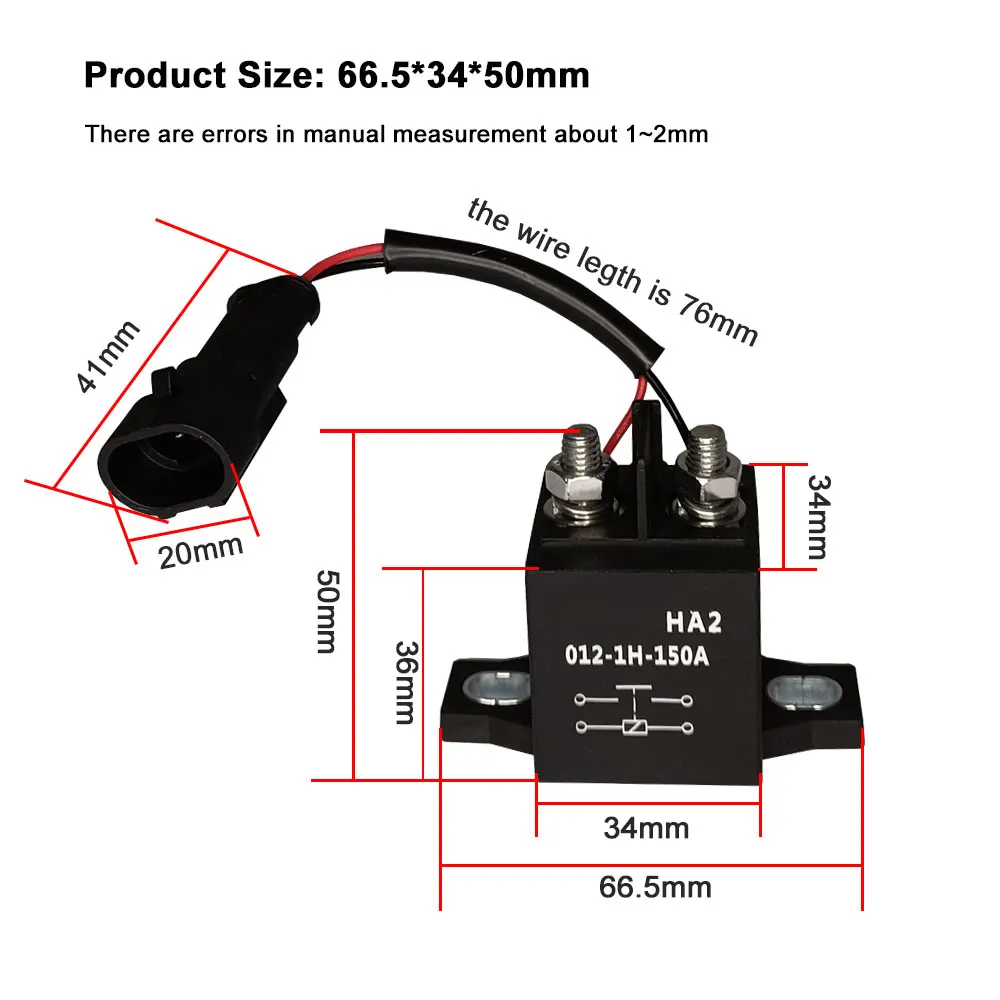 50A 100A 150A  DC Power Relay 12V 24V 48V Fan heater Air Conditioner Starting  Device Use For Light truck Battery Output