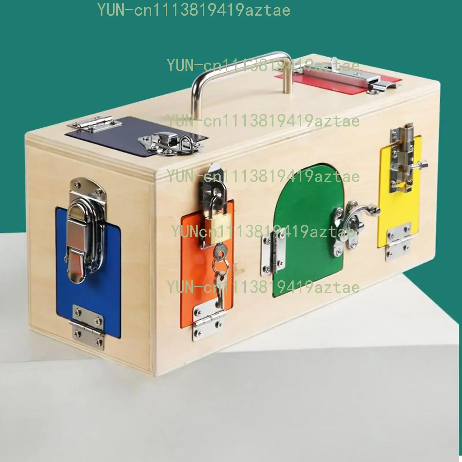 Wooden Busy Box Montessori Educational Material Lock Latch Box Early Educational Kids Toys Birthday Christmas Gift