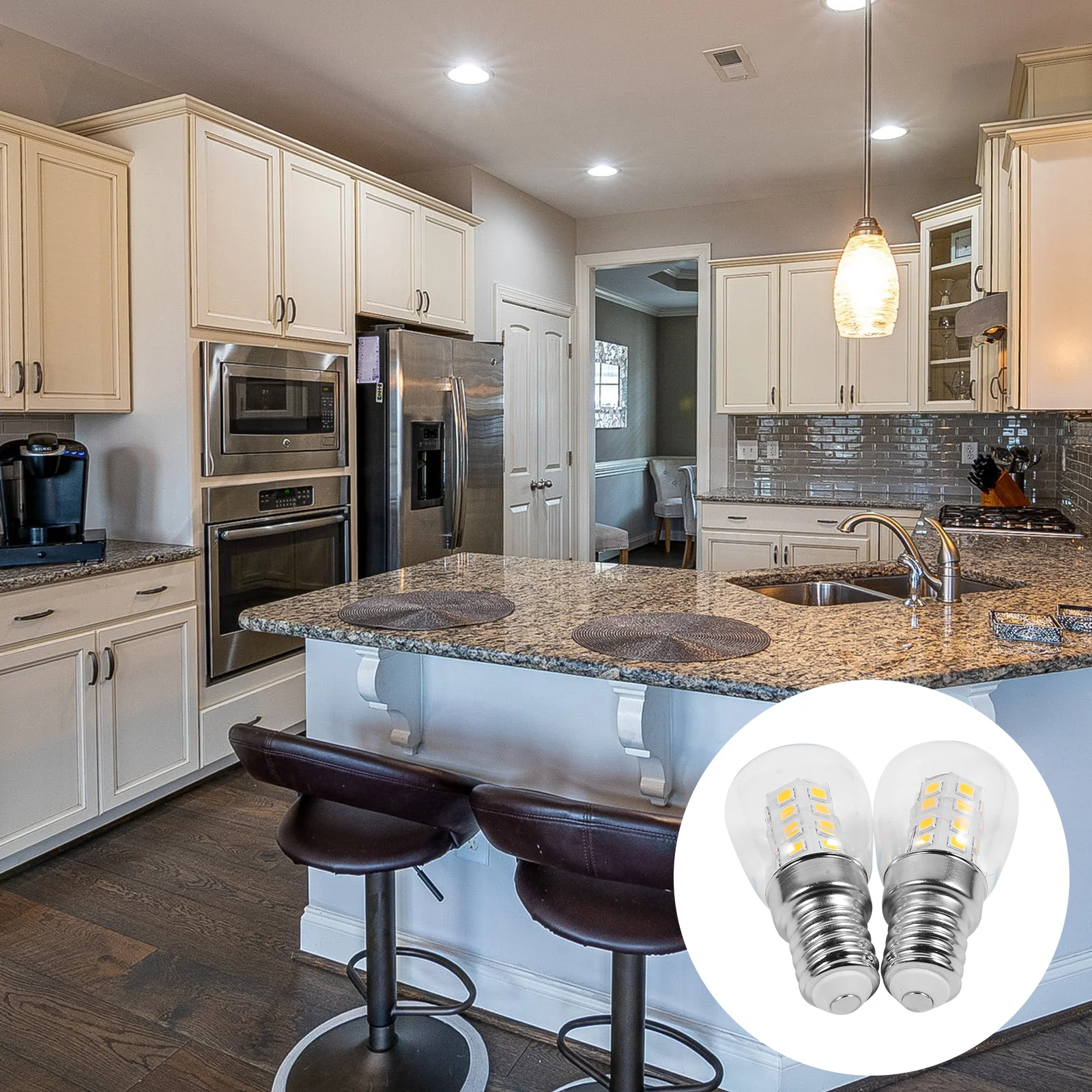 2Pcs LED Refrigerator Bulb E14 Corn Light 3W Energy Saving Warm Light Replacement for Fridge Sewing Machine Refrigerator Bulb