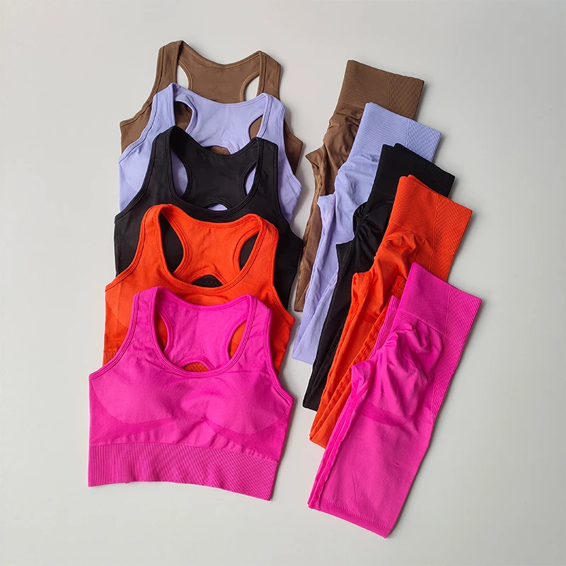 Nahtloses Top-Sport-BH-Set für Damen, professionelles Fitness-Tanktop-BH, stoßfester Lauf- und Yoga-Anzug, schöner Rücken-BH-Anzug – Detail 2