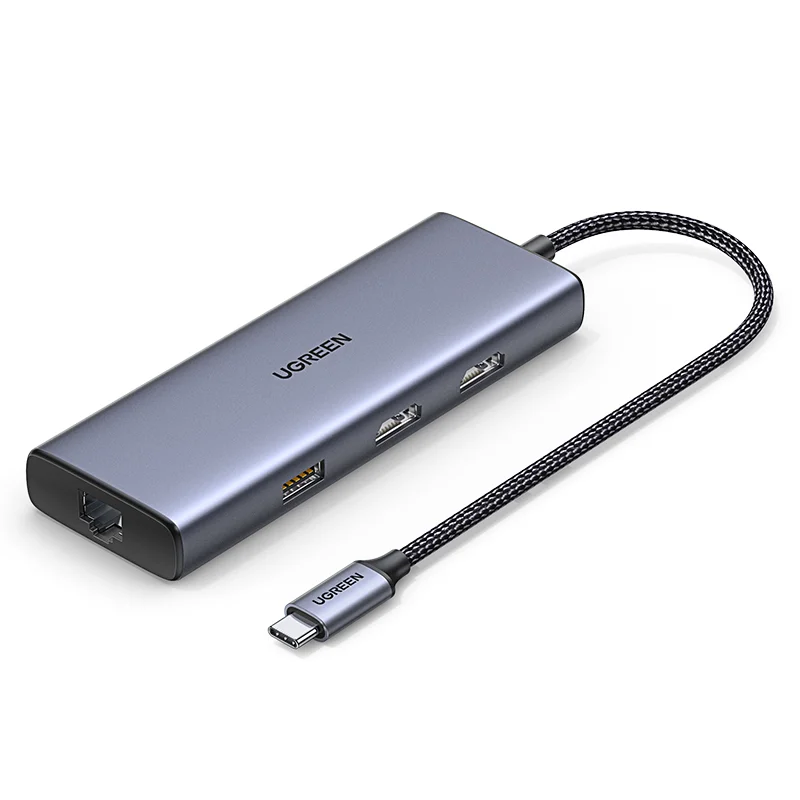 UGREEN USB C Hub with 4k/HDMI ,9-in-1 USB C to Ethernet Adapter, 5Gbps USB-A 3.0 Docking Station,PD 60W Charging, SD Card Reader