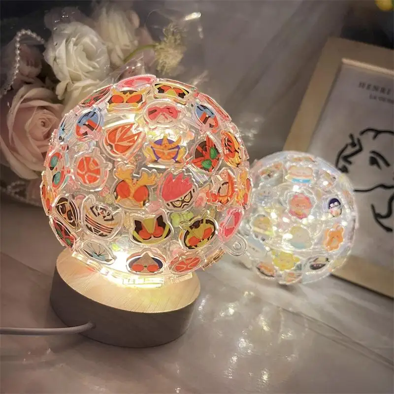 DIY Night Light Acrylic Patch Handmade Night Lamp Ball Lamps Hot  Anime Table Ornaments Light for Children Kids Gift Home Decor