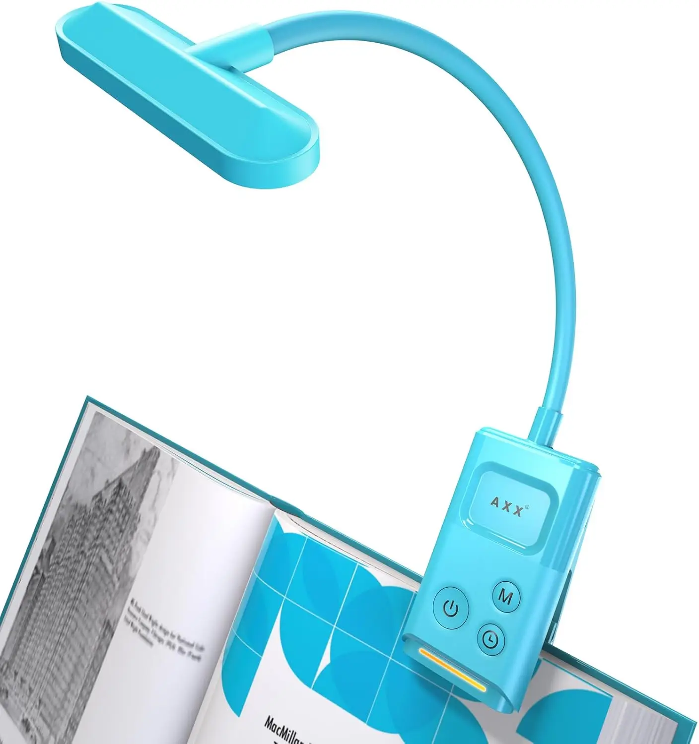 

Clip on Book Light for Bed, Rechargeable Reading Lamp, 1000mAh Battery, 30/60 Min Timer, LED