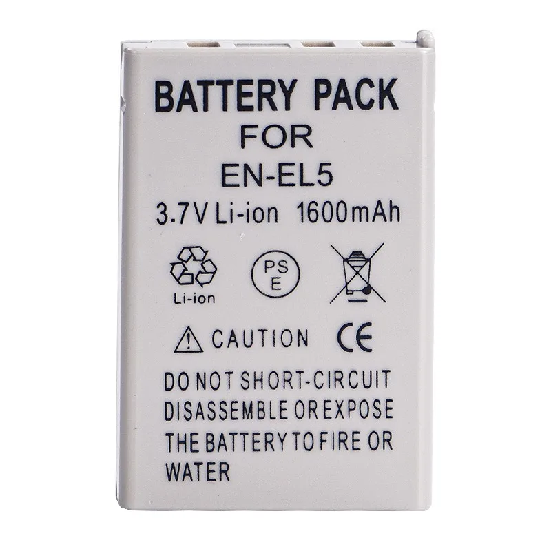 Batería de EN-EL5 de 1600mAh para Nikon COOLPIX P500 P510 P520 P530 P100 P50 P60 P80 P90, repuesto de iones de litio recargable