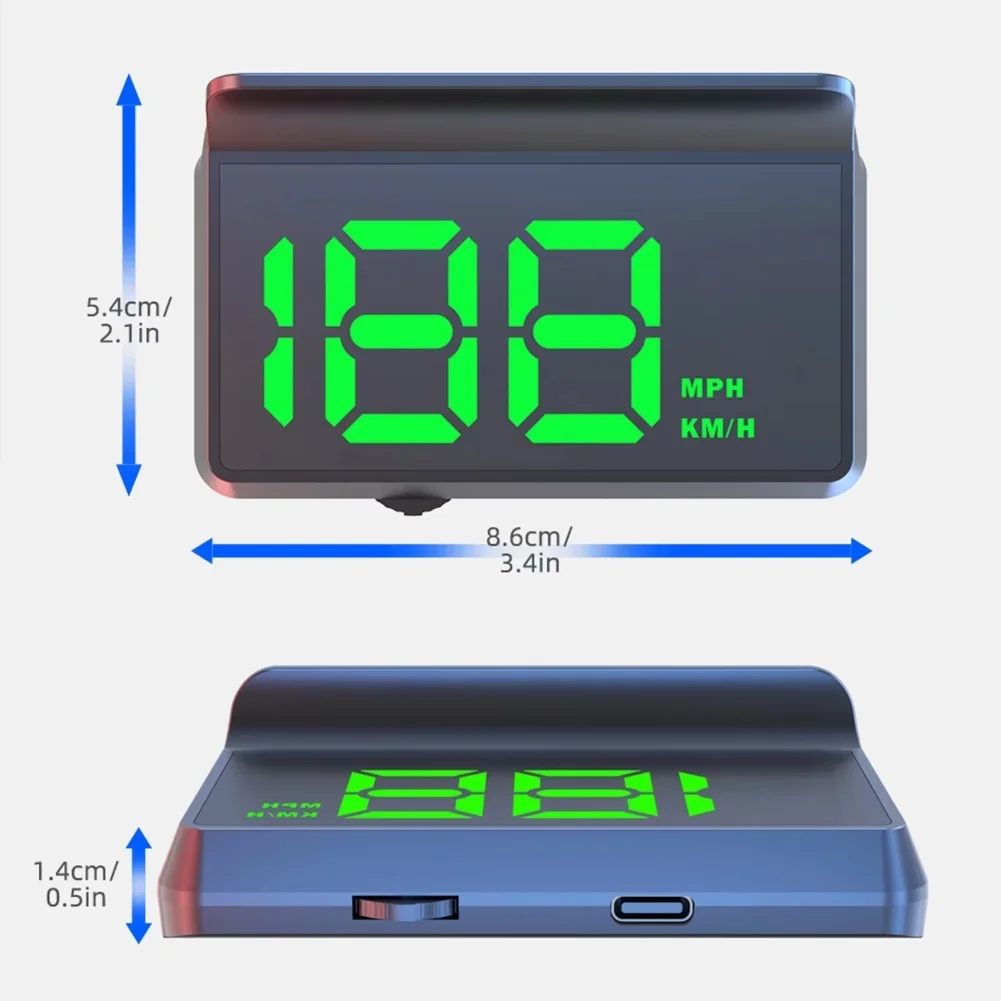 Black Heads Up Display Digital Speedometer For Vehicles Head-up Display 10Hz High Refresh Rate for beidou Dual-mode Chip