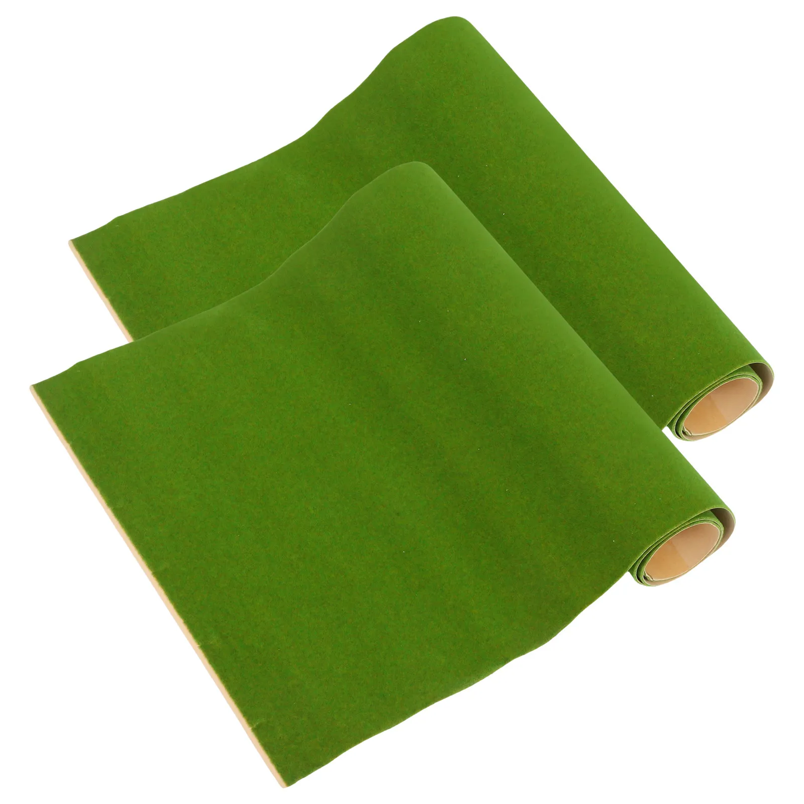

2Pcs Mini Landscape DIY Flocking Lawn Turf Paper Lawn Fake Grass Mat Green for Train Sand Table Scenery DIY Accessories