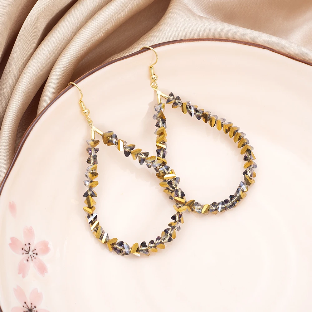 Neue handgefertigte Perlen-Ohrringe in Tropfenform für Damen, Vintage-Luxus, Imitationskristall, elegant, Trend 2026, für Urlaub und Alltag, Schmuck – Detail 2