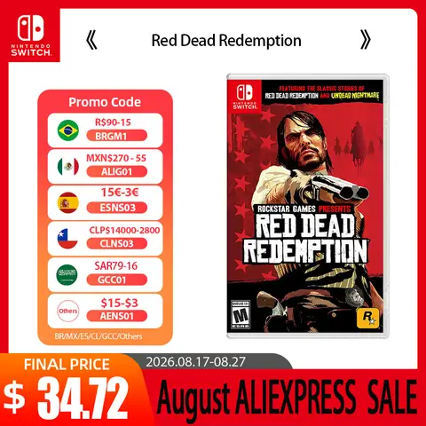 Nintendo Switch Game Deals - Red Dead Redemption - Games Cartridge Physical Card Support TV Tabletop Handheld Mode