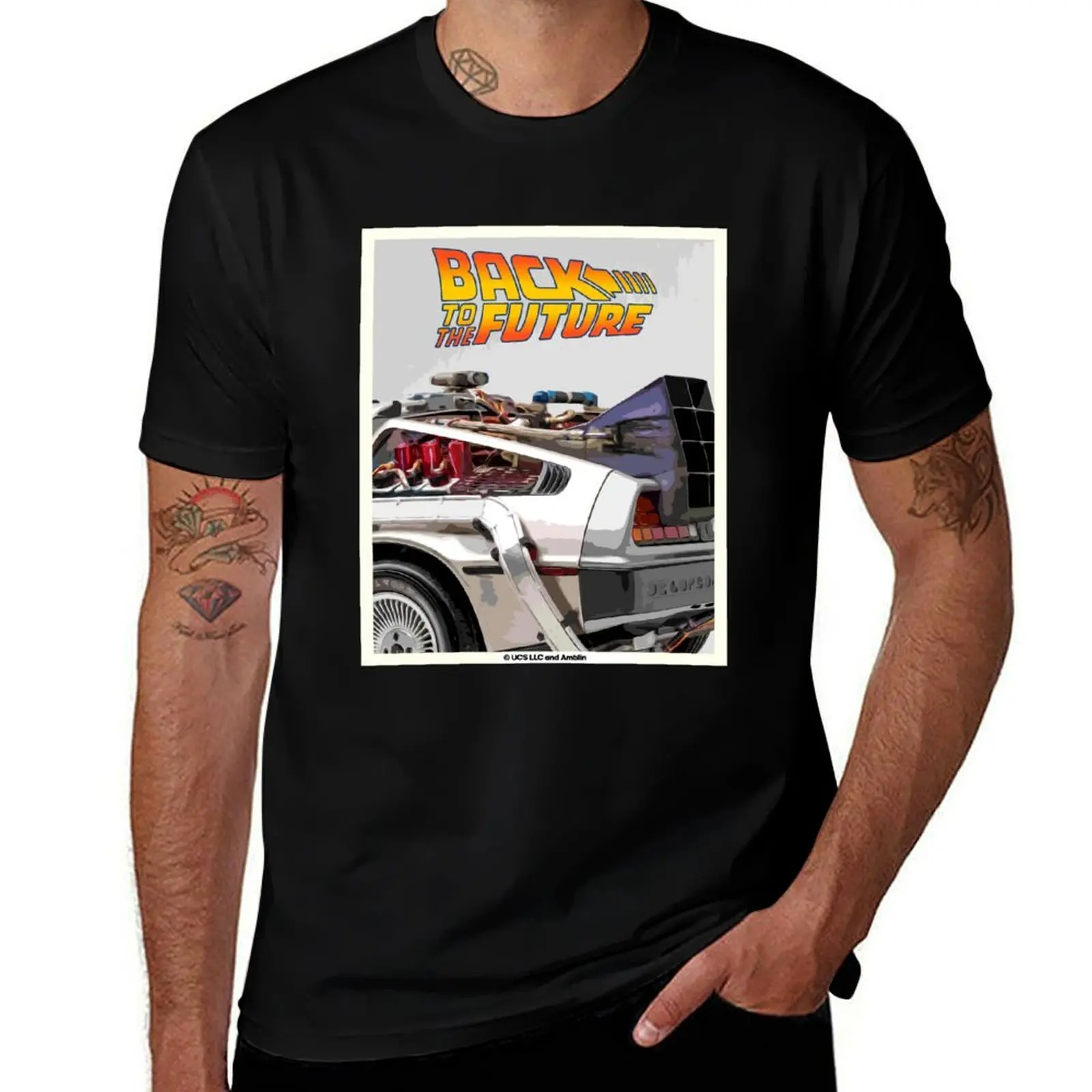 

Back to the future Delorean vintage poster T-Shirt man t shirt cotton man t shirts cotton anime tshirt T-Shirt