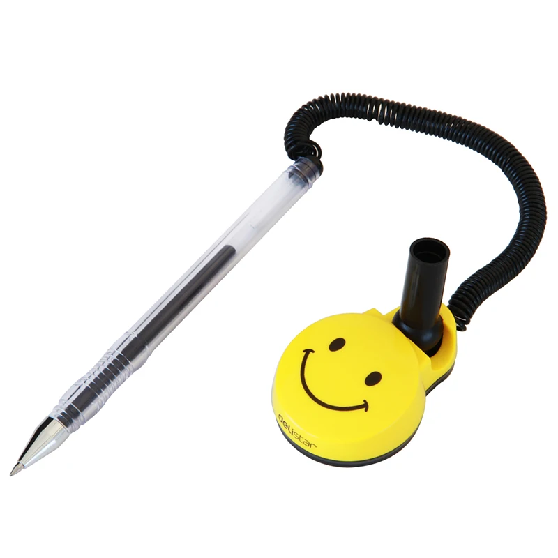 1PCS 2PCS 3PCS Deli 6793 Smiling Face Table Desk Pen Kawaii Stationery Public Gel Pen Cute Ballpoint Pen