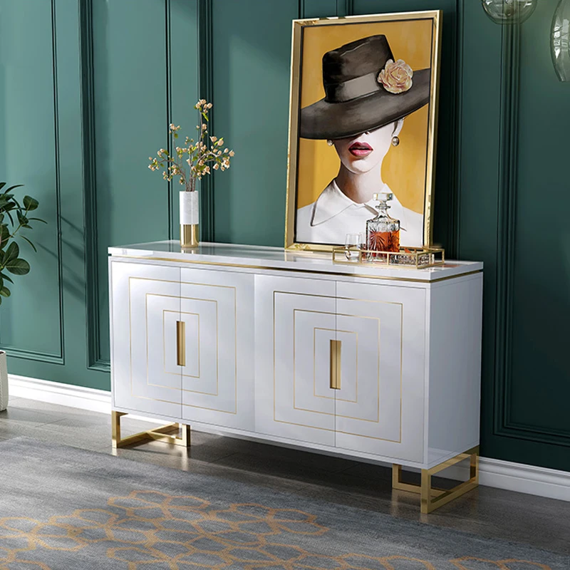 Modern Living Room Cabinet Furniture Luxury Design Hall White Wood Console Table Sideboard For Hotel Furniture
