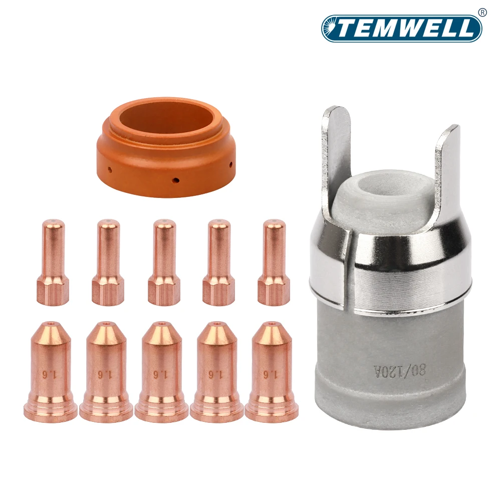 

PT100 PT-100 IPT100 IPT-100 PTM100 Plasma Cutting Torch 5pcs Electrode 5pcs Nozzle Shield Spacer Swirl Ring Consumable tool