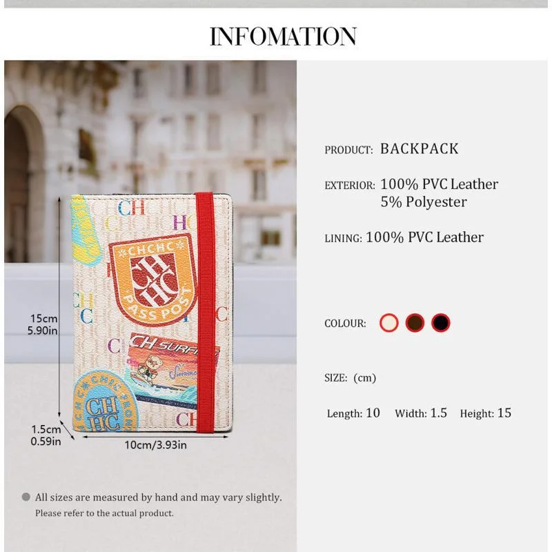 CH Brand Letter Printed Fashion Card Bag Fashionable Multifunctional 2025 New Travel Creative Women's Passport Wallet image 6