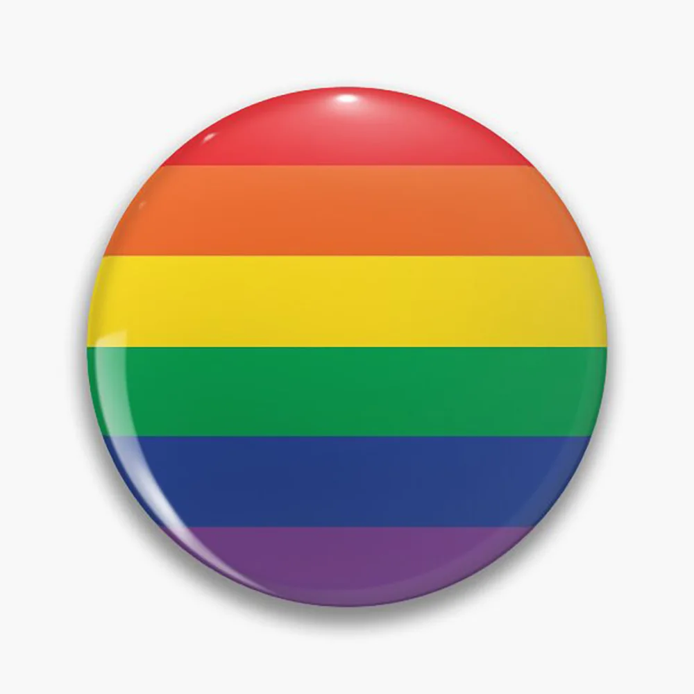 LGBT Rainbow Flag Button Pins Gay Lesbian Bisexual Trans Pansexual Symbol Tinplate Brooches Lapel Badges Backpack Jewelry 44mm