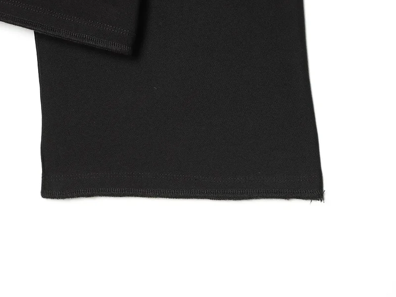 MUJER Damen-T-Shirt mit weiten Ärmeln, Herbst-Freizeitoberteil, Damen-T-Shirt in Weiß und Schwarz, Oversized-T-Shirt, Damen-Langarm-T-Shirts – Detail 11