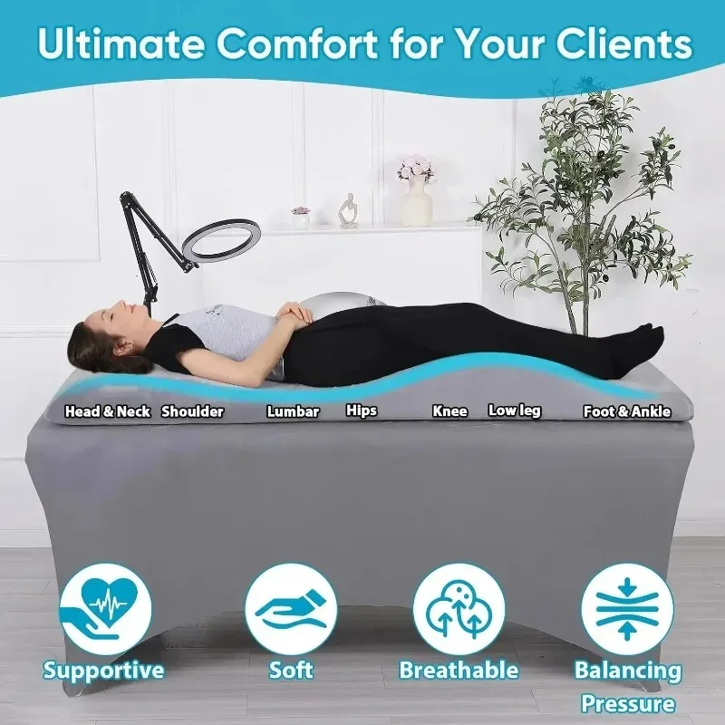 Lash Bed Topper and Bed Cover, Ergonomic Curvy Massage Table Cushion, Eyelash Mattress Bed for Beauty Salon Customized