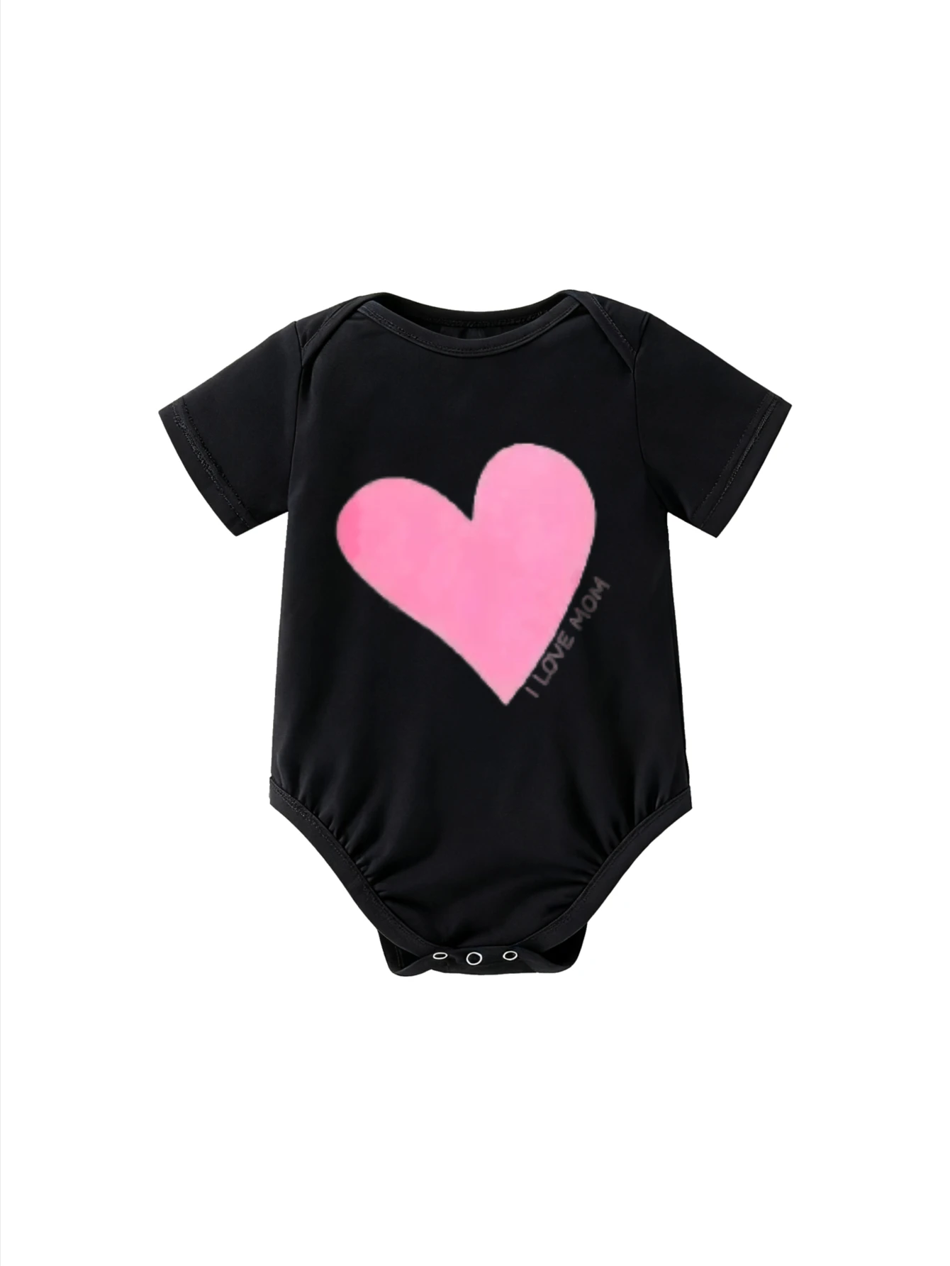 

​Unisex Infant Bodysuit Short Sleeve I Love Mom Heart Shape Graphic For Mother's Day Gift And Family Events​