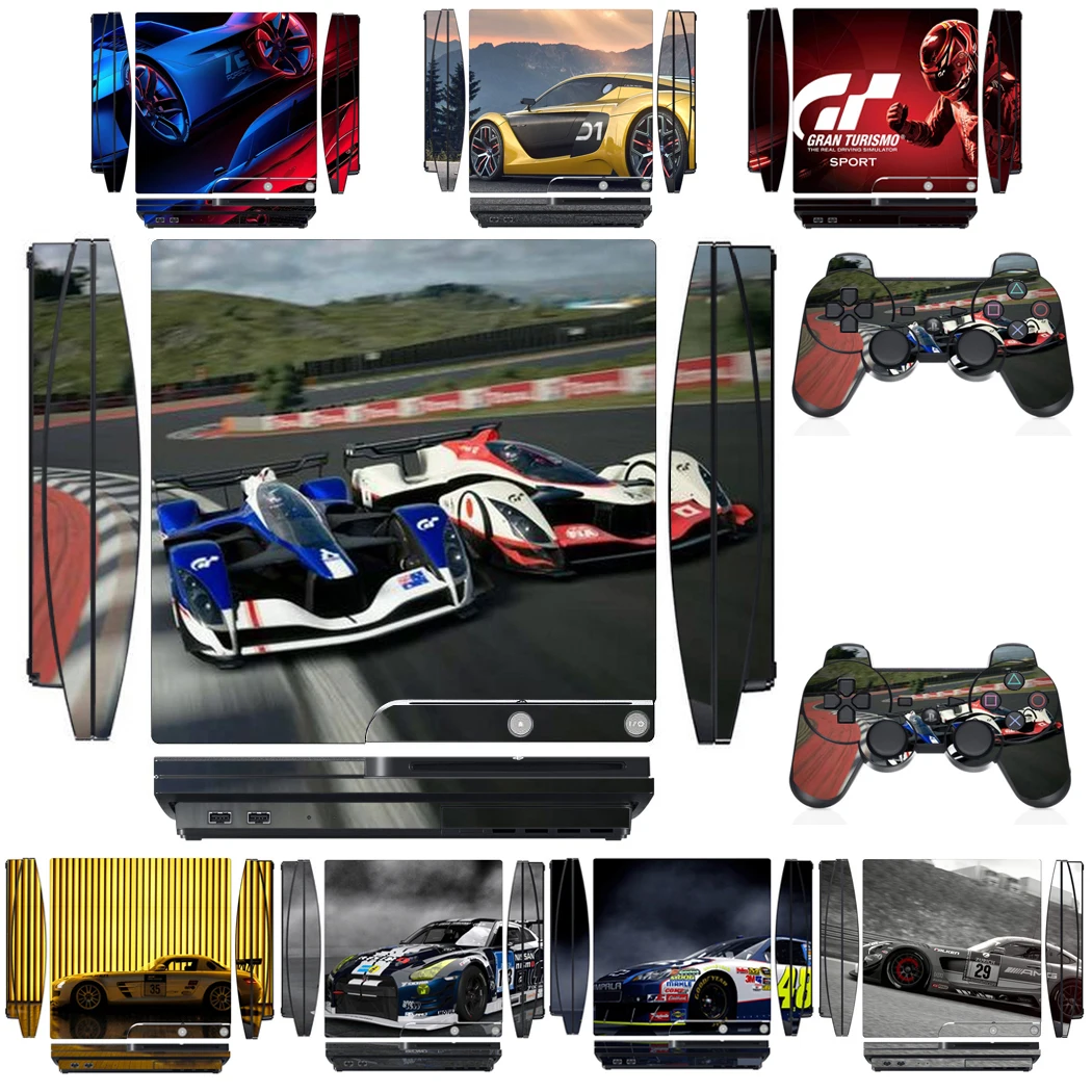 Cars 2651 Vinyl Skin Sticker Protector for Sony PS3 Slim PlayStation 3 Slim and 2 controller skins Stickers