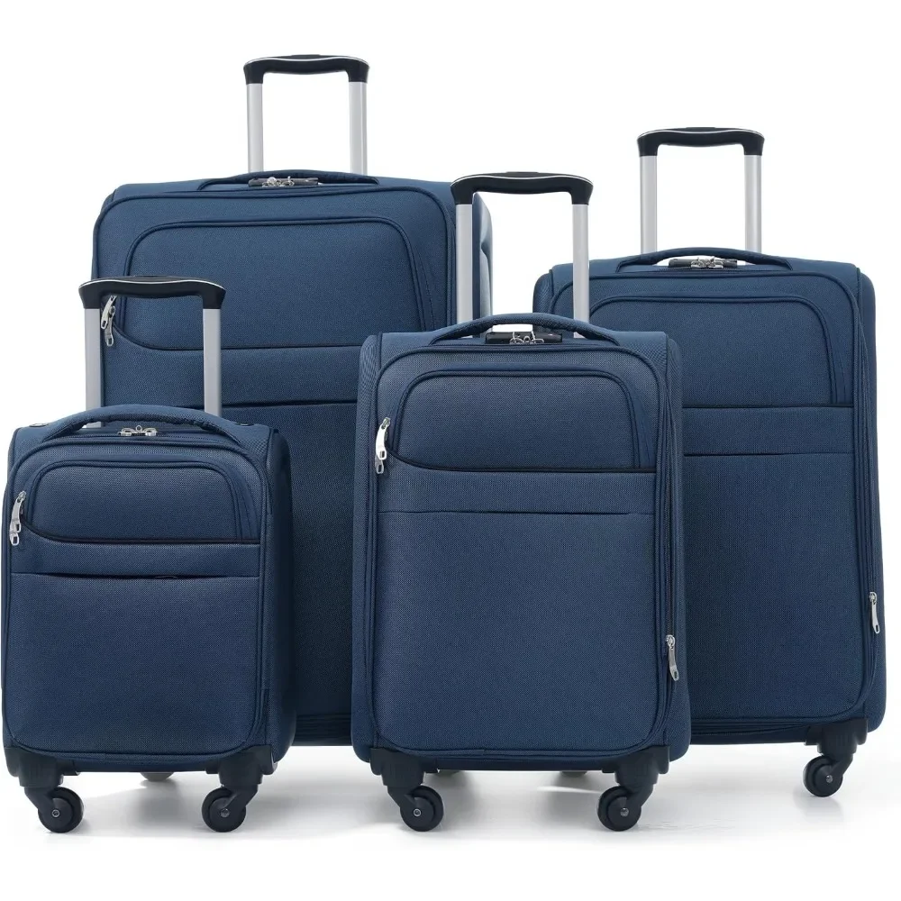 4 Piece Expandable Luggage Set with Spinner Wheels, Lightweight Suitcases with TSA Lock (15