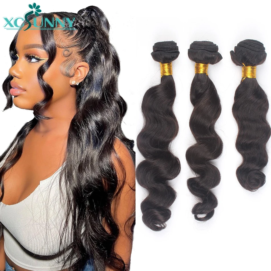 Burmese Loose Wave Bundles Human Hair Double Drown Full End 100% Human Hair Extensions For Women Wholesale 3 Bundles A Lot