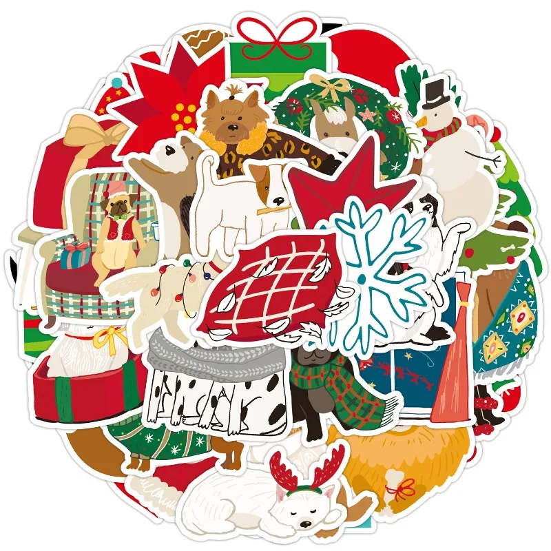 50 Pcs Christmas Graffiti Stickers Waterproof Vinyl Decals for Laptop Water Bottle Phone Journal Scrapbooking