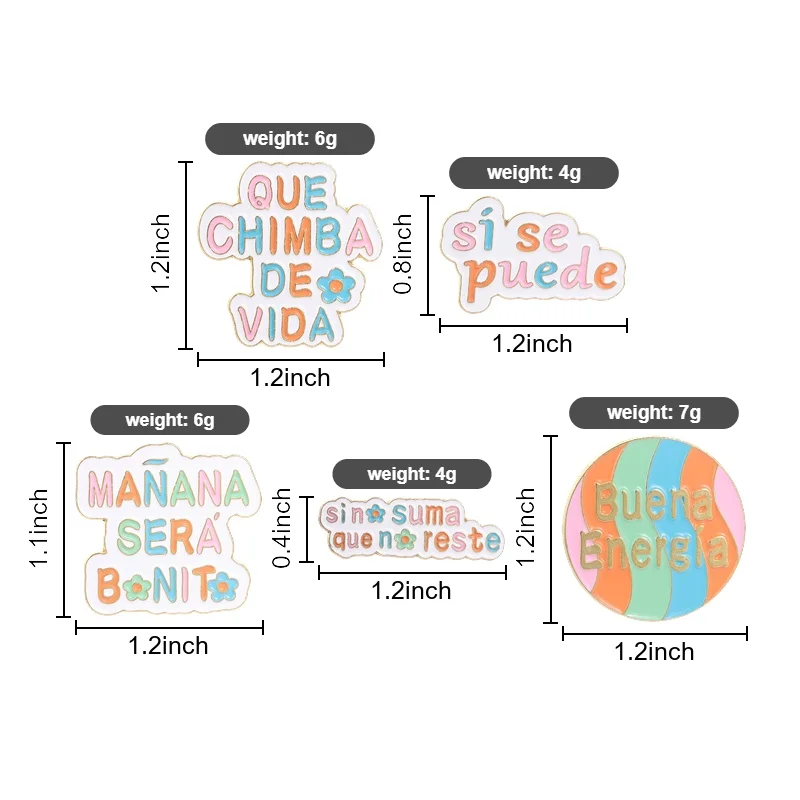 Manana Sera Bonito Spanish Inspirational Pin Sin Suma Que No Reste Positive Quote Brooch for Self Care and Motivational Gift