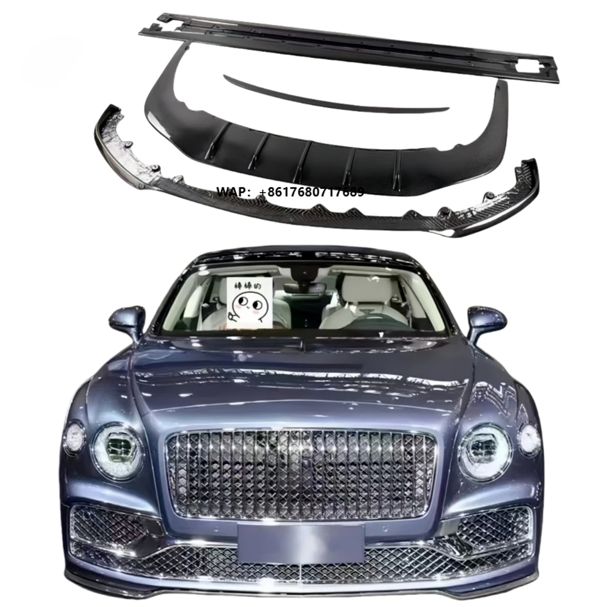ForHigh Quality OEM Flying Spur Carbon Fiber Bumper Kit New Front Auto Body Upgrade Exhaust Cut-Outs Plastic Material TT
