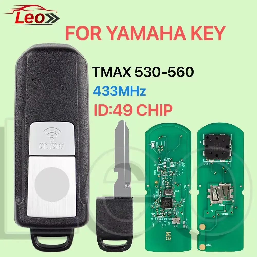 

Leo Remote Motorcycle Key For Yamaha TMAX530 TMAX560 T-MAX 530/560 2016-2021 Attached with key password 315/433MHz ID:49CHIP