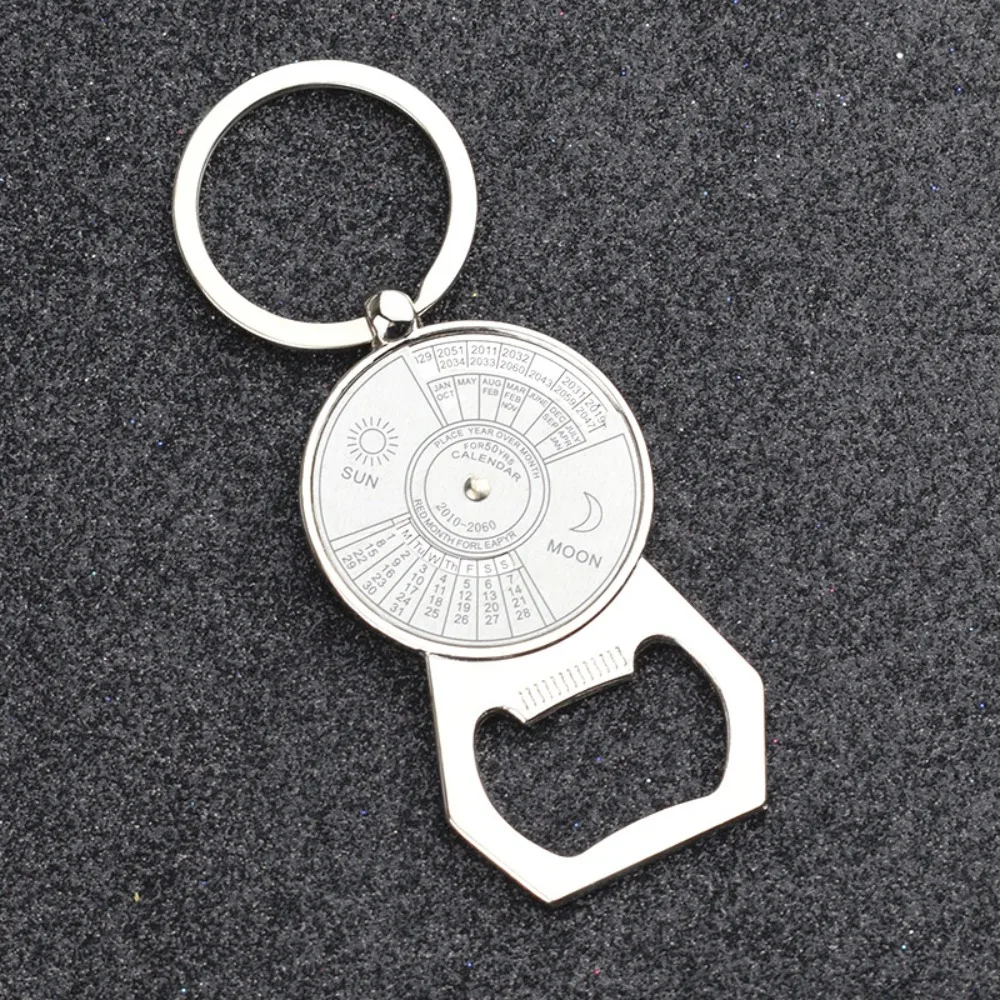 Creativity 50 Years Perpetual Calendar Keychain Alloy Exquisite Car Keychain Durable Portable Keychain Pendant