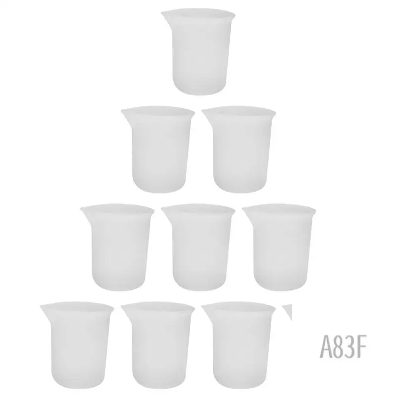 

A83F-10Pcs Silicone Measuring Cups 100 Ml Silicone Cups Non Stick Mixing Cups DIY Glue Tools Cup For Handmade Craft
