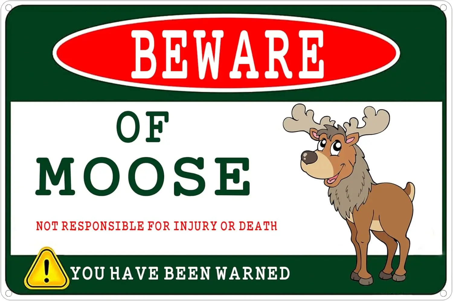Moose Sign Decor -  - Moose Gifts for Moose Lovers - Beware of Moose Vintage Metal Tin Sign Retro Funny Tin Sign for Wall Hom