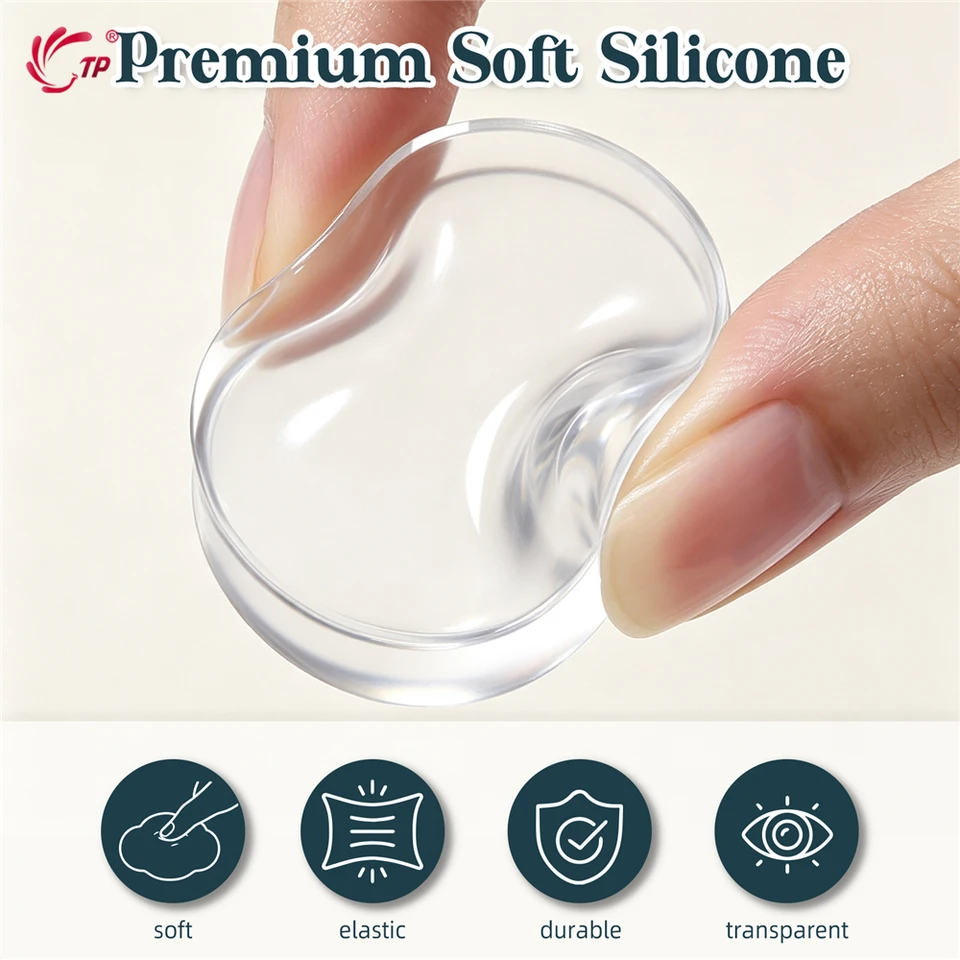 Kit de placas de estampado de uñas de silicona transparente TP, plantilla, sellador, raspador para manicura francesa 4