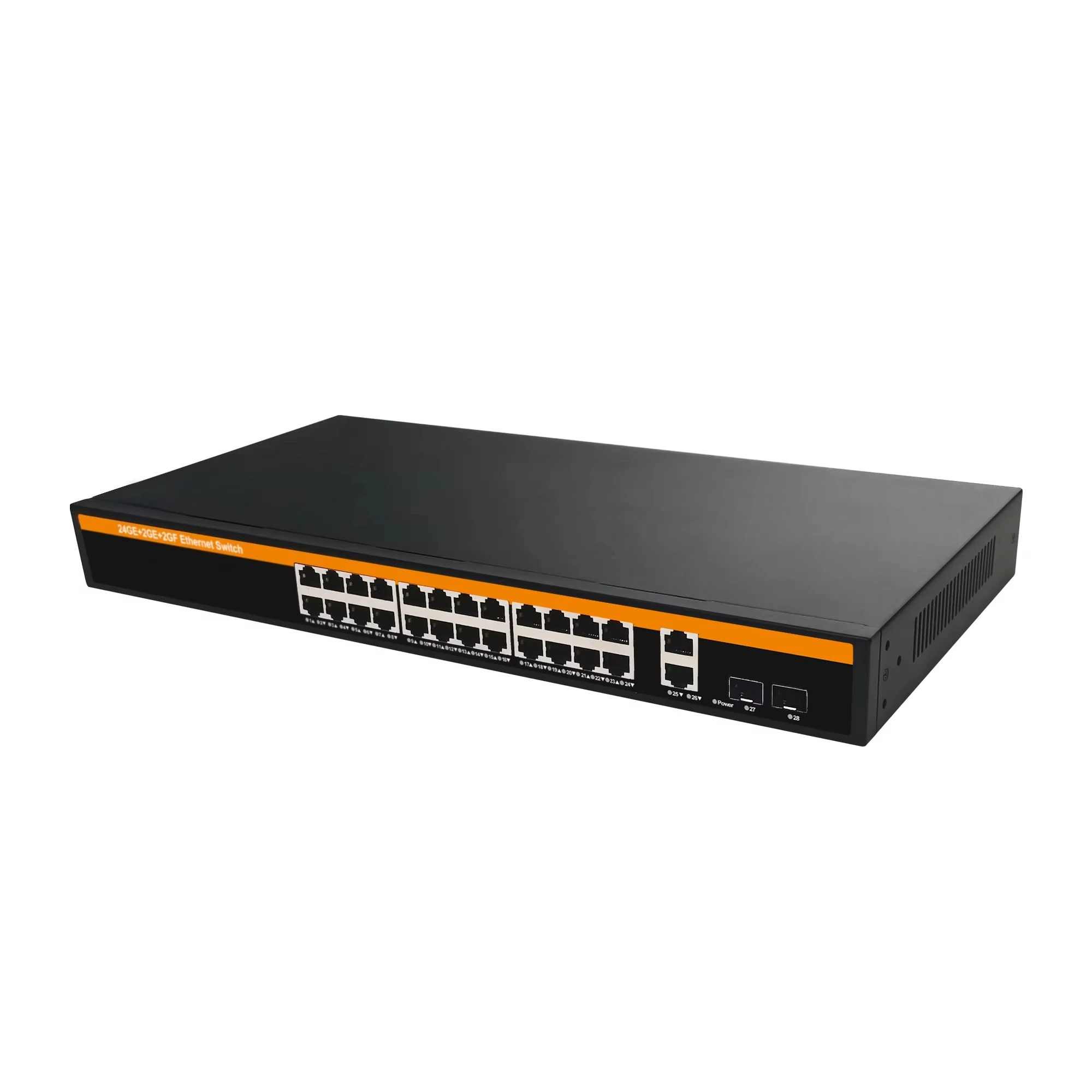 

Гигабитный PoE-коммутатор на 24 порта с 2 портами Uplink и 2 портами SFP, 10/100/1000M, 300 Вт, неуправляемый, 1U, для установки в стойку, Power Over Ethernet