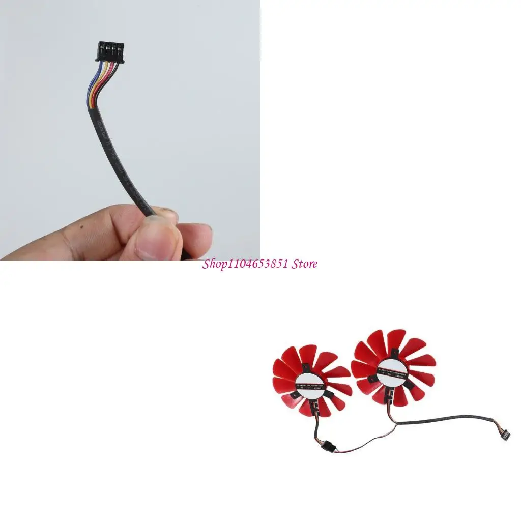 2PCS Quiet Cooling Fan High Efficiency PWM Fan With LED Lighting Enhances Gaming Experience For Graphics Cards