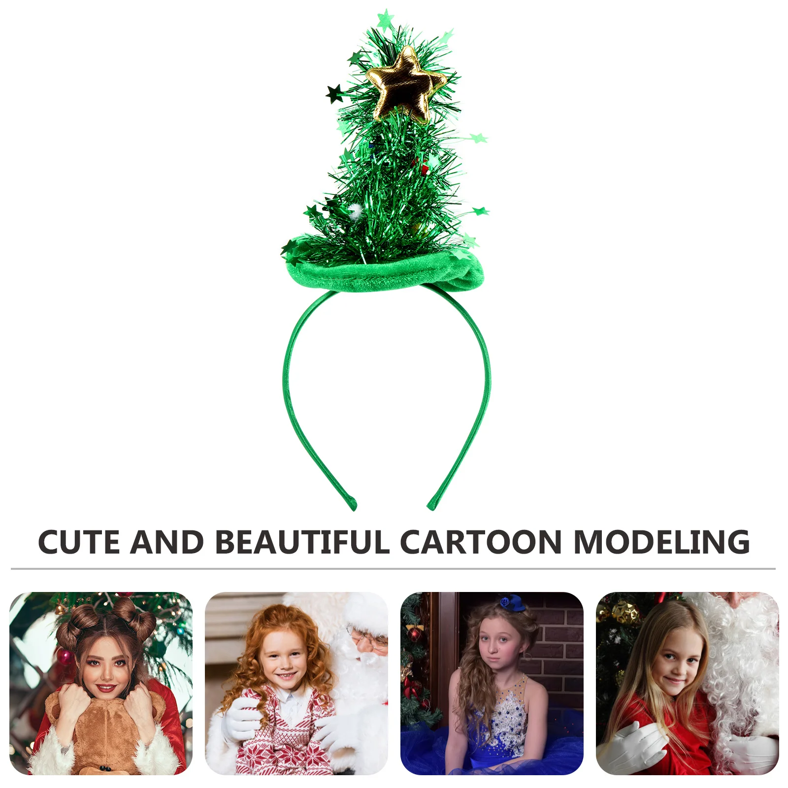 

2pcs Christmas Headband Light Durable Reusable Party Hair Hoop For Adults Xmas Tree Headdress Creative Holiday Party Props