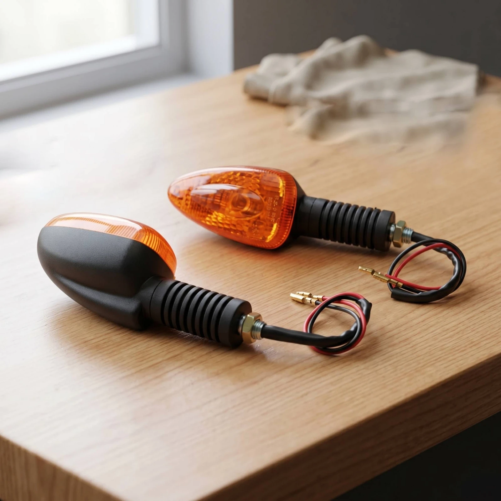 Turn Signals with Rubber Stalks Teardrop Motorcycle Indicator Lights Motorcycle Turn Signals Wired for Motorcyclists
