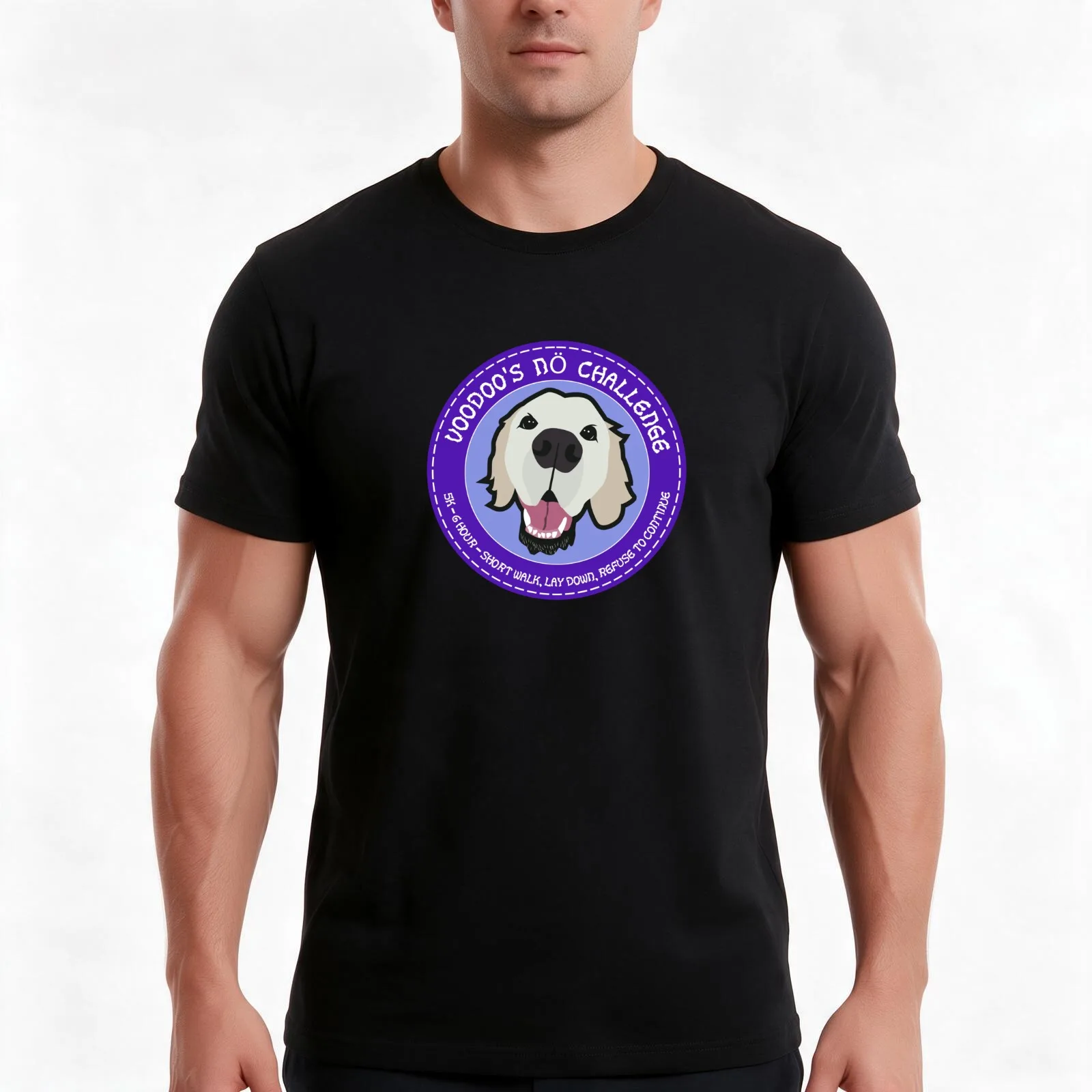 Voodoo Challenge T-Shirt, Summer Casual Cotton Tee, Oversized Streetwear Tops, Vintage Graphic Print, Loose Fit Short Sleeve